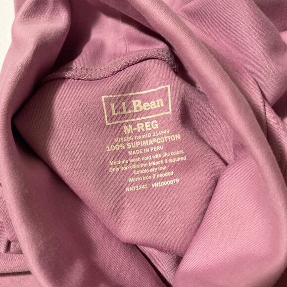LL Bean Womens Medium Purple 100 Supima Cotton Turtleneck Base Layer Long Sleeve - Picture 7 of 8